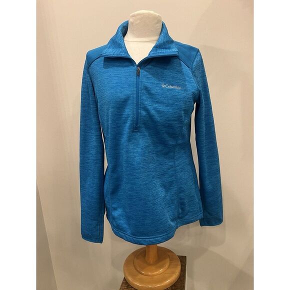 Columbia Blue Omni-Wick 1/2 Zip Pull Over Jacket Running Top Women's size Medium - Picture 1 of 8